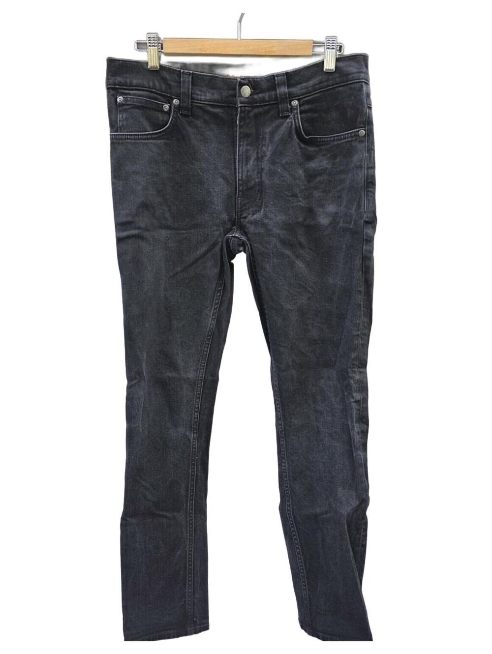 Nudie Jeans Lean Dean Dry Cold Black  32/29  (Tags 33x32) . Rehemmed